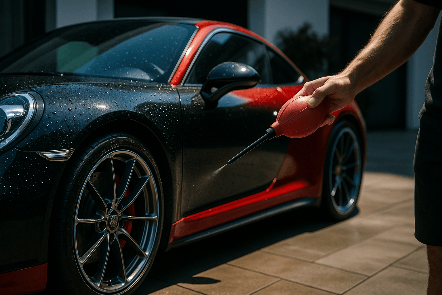 Drying Air Blower Nozzle (manual) in use