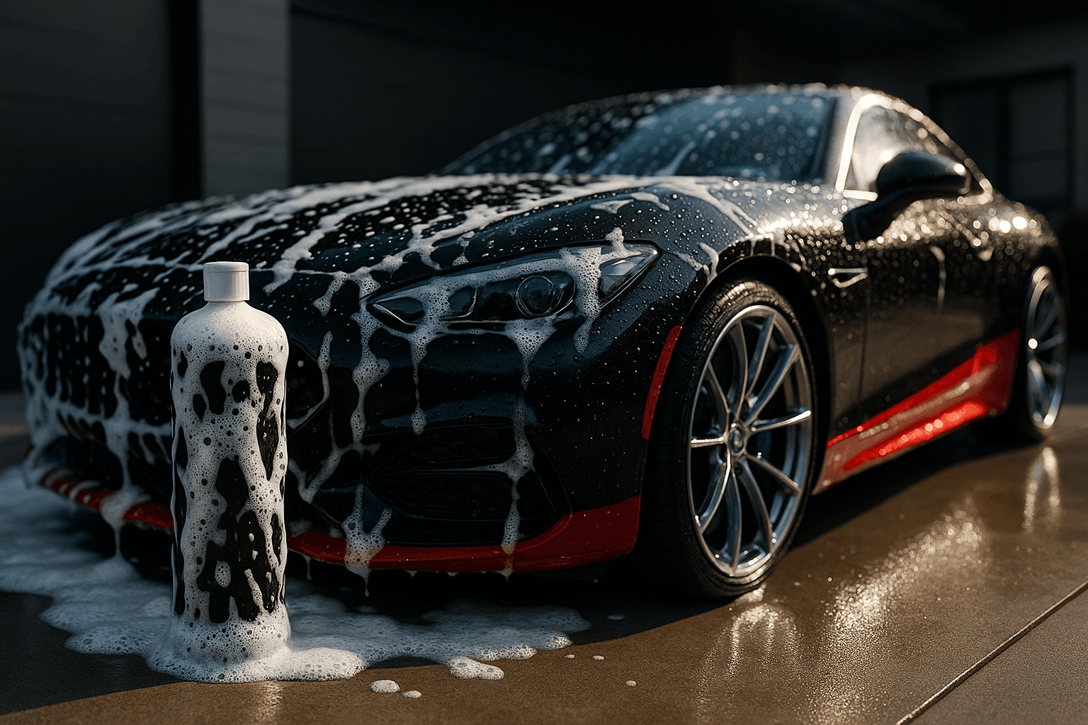 Snow Foam Soap (biodegradable) in use